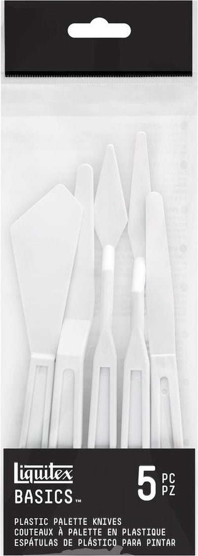 Liquitex 3699371 ensemble de couteaux à palette en plastique basics – 5 pièces | pour empâtement, acrylique, peinture à l'huile - ensemble de couteaux à peindre en plastique