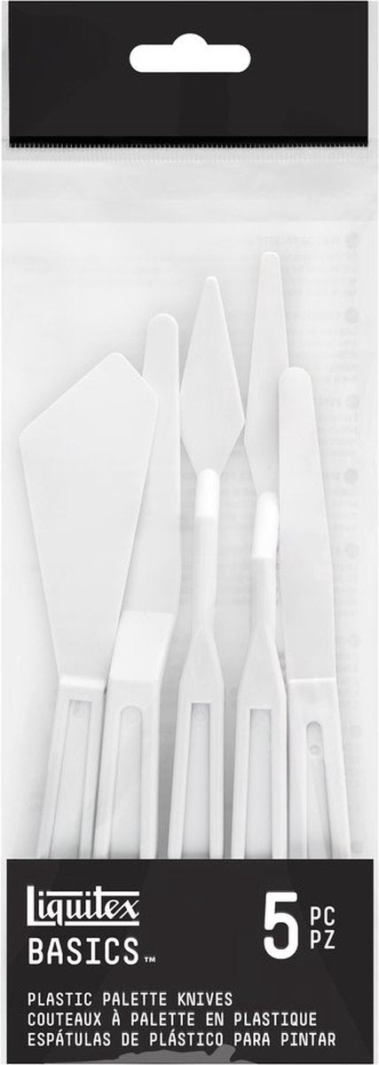 Liquitex 3699371 ensemble de couteaux à palette en plastique basics – 5 pièces | pour empâtement, acrylique, peinture à l'huile - ensemble de couteaux à peindre en plastique