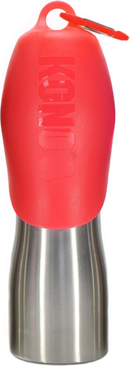 Bouteille de boisson kong h2o rouge en acier inoxydable