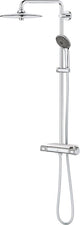 Douche à effet pluie Grohe vitalio joy 260 - ø 26 cm - économie d'eau - avec robinet thermostatique et étagère - avec technologie cool touch - chrome