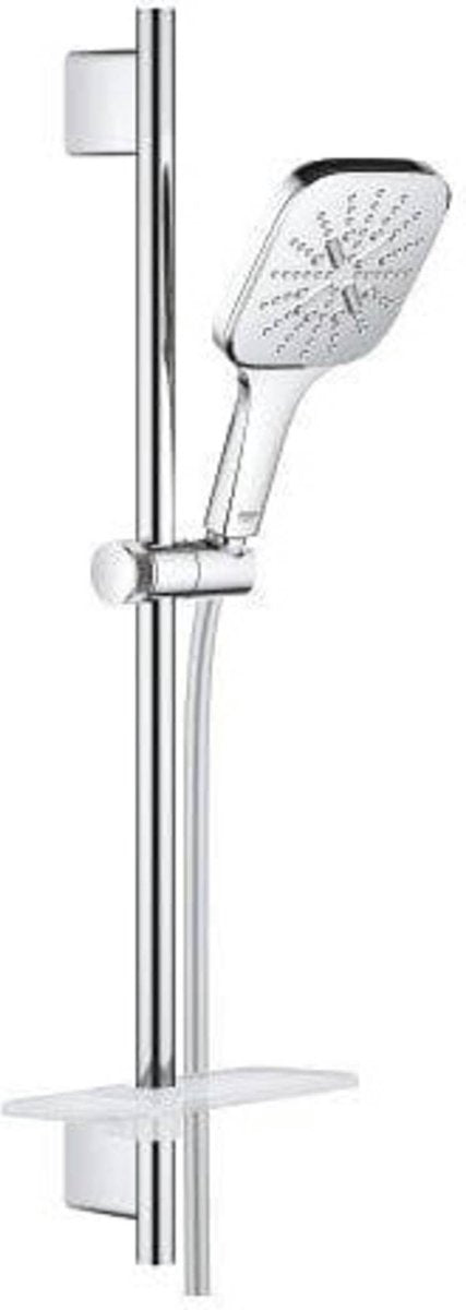 Ensemble de tringle de douche Grohe rainshower smartactive cube 130 - économie d'eau - avec porte-savon - chrome