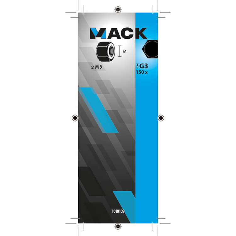 Mack 1018109 - écrou hexagonal en acier galvanisé 150 pcs m 5 | 5 pièces