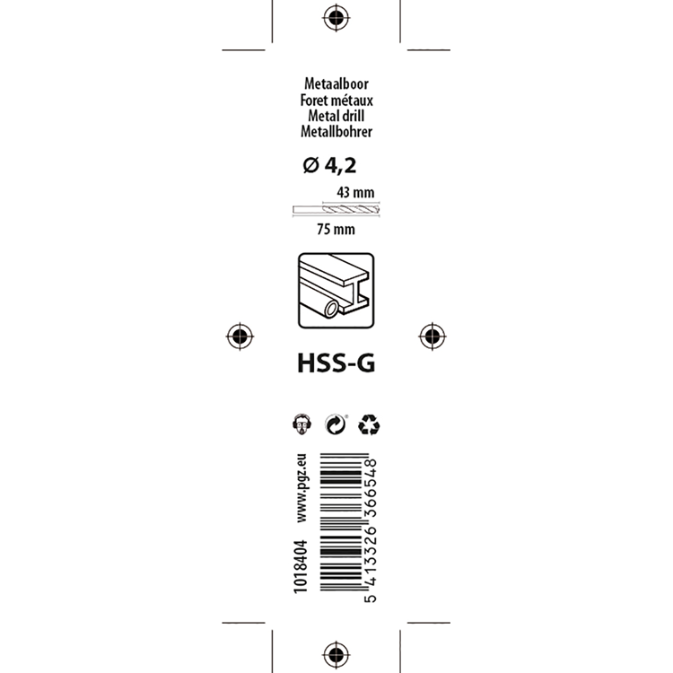 Mack 1018404 - foret à métaux hss g din 338 ø 4,2 x 75 mm | 5 pièces