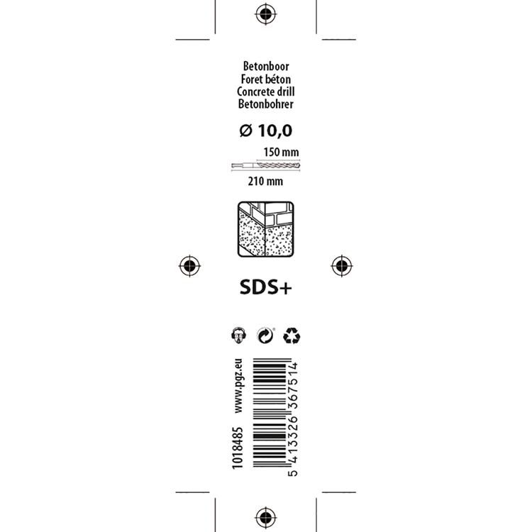 Mack 1018485 - marteau perforateur sds + ø 10,0 x 210 mm | 5 pièces