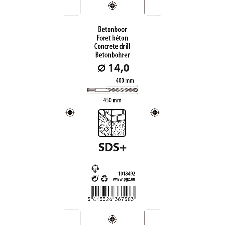 Mack 1018492 - marteau perforateur sds sds + 14x450mm | 5 pièces