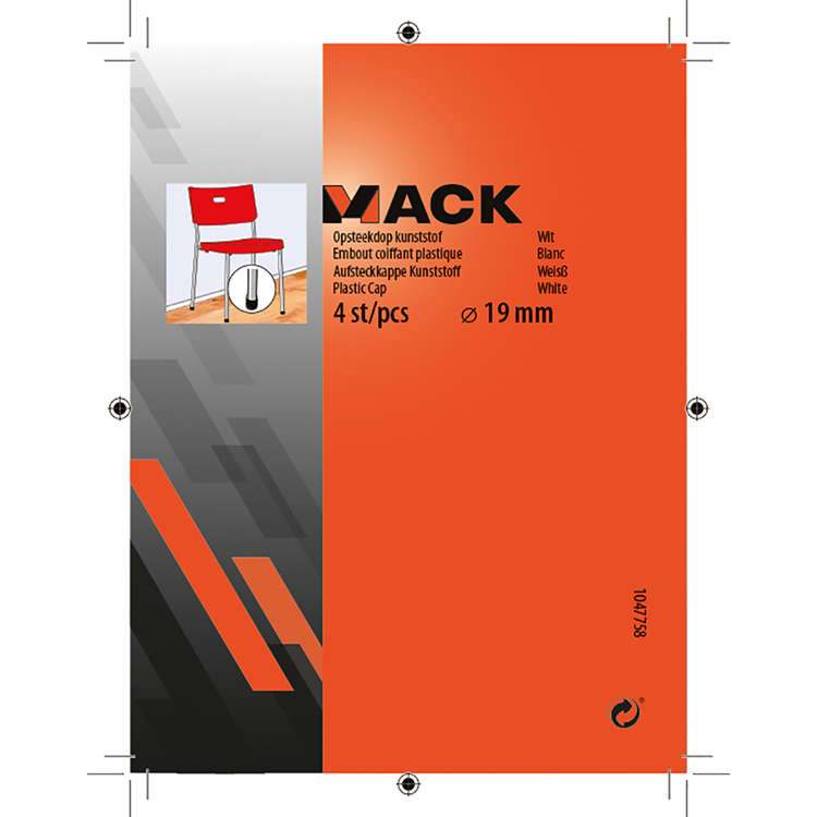 Mack 1047758 - bouchon en plastique blanc ø 19 mm 4 pcs | 6 pièces