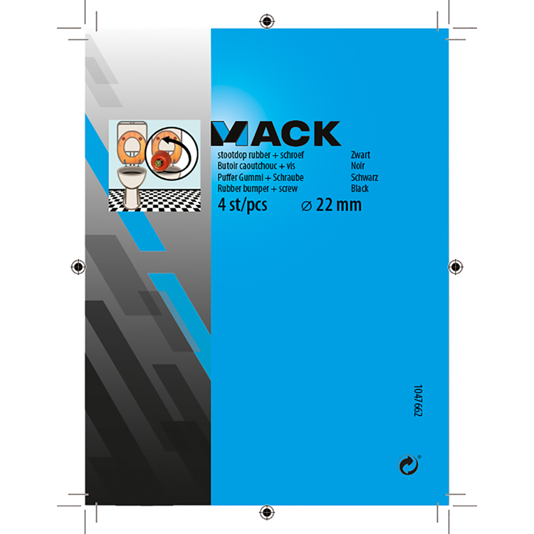 Mack 1047662 - bouchon en caoutchouc + vis noir ø 22 mm 4 pcs | 6 pièces