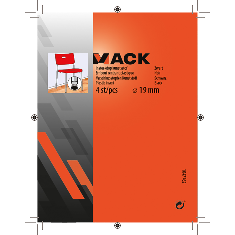 Mack 1047762 - bouchon en plastique noir ø 19 mm 4 pcs | 6 pièces