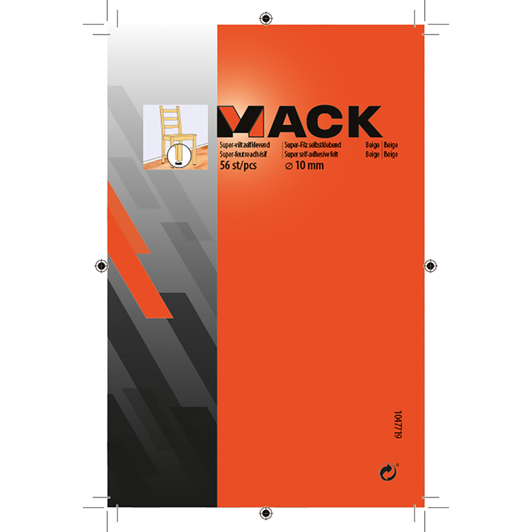 Mack 1047719 - super feutre autocollant beige ø 10 mm 56 pcs | 12 pièces
