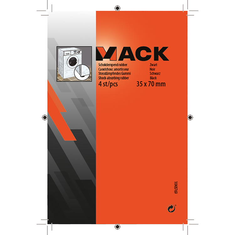 Mack 1048769 - caoutchouc amortisseur noir 35 x 70 mm 4 pcs | 6 pièces