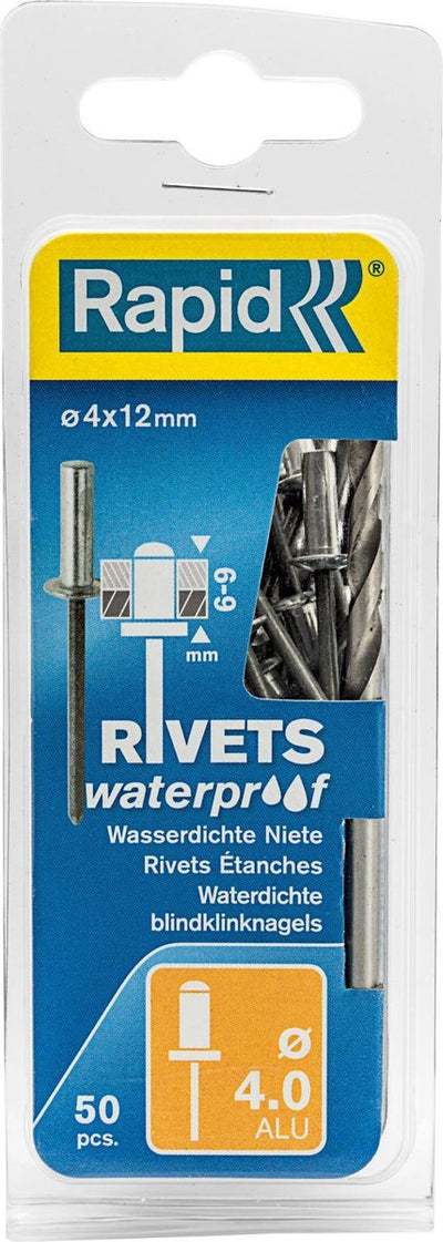 Rivets aveugles étanches Rapid 5000400 incl. foret - aluminium - 4x12mm (50pcs)