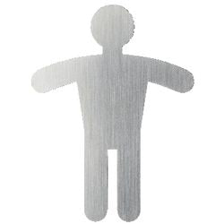 Pictogramme WC homme durable autocollant en acier inoxydable