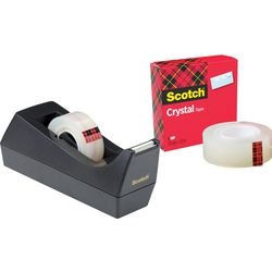 Dévidoir de ruban adhésif c38 + crystal clear 600 scotch transparent recycler 19mmx33m