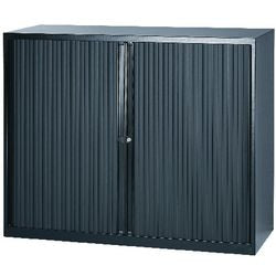 Armoire à portes roulantes soudée basse en acier plastique 120x43x103cm noir