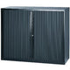 Armoire à portes roulantes soudée basse en acier plastique 120x43x103cm noir