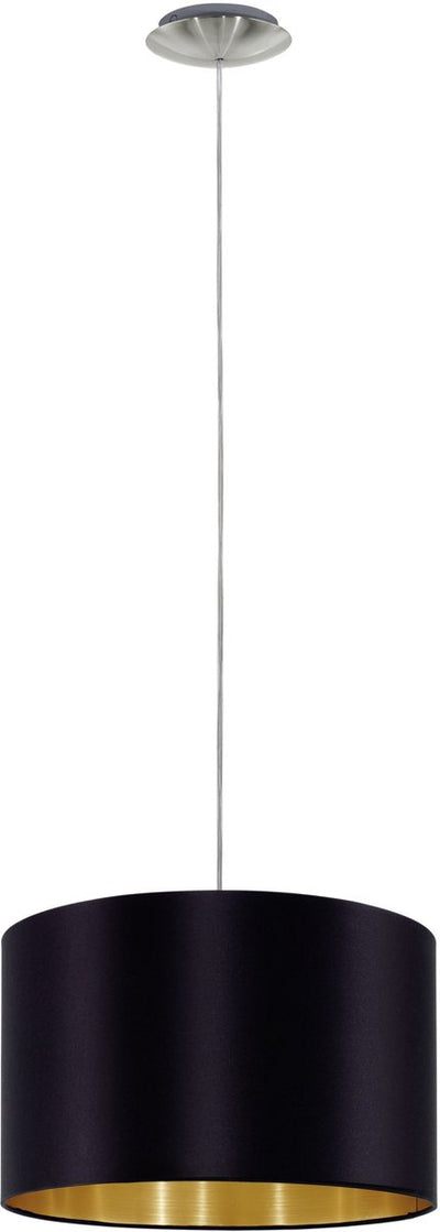 Eglo maserlo - suspension - 1 lumière - ø380mm. - nickel mat - noir, or
