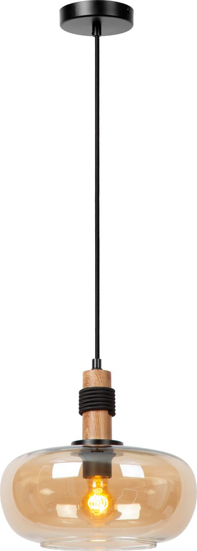 Lucide ilona - suspension - ø 30 cm - 1xe27 - ambre