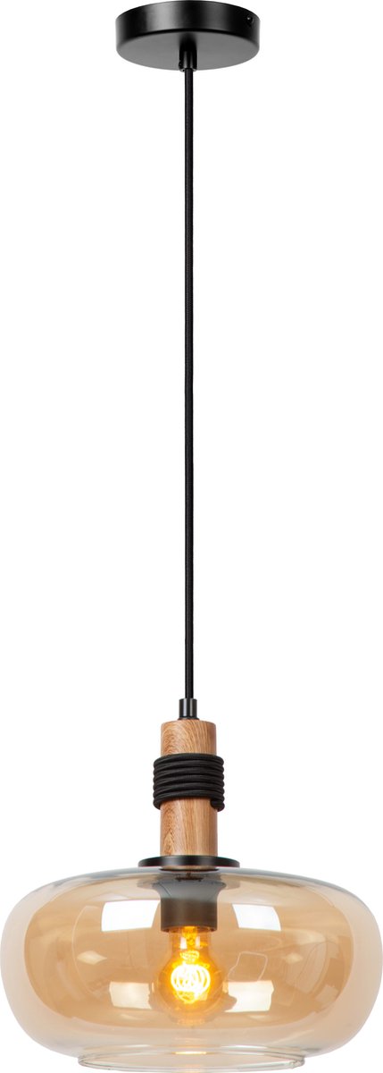 Lucide ilona - suspension - ø 30 cm - 1xe27 - ambre
