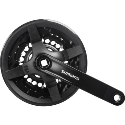 Shimano Crankset 6 7 8 Speed ​​Tourney FC-TY301 avec un bras de manivelle de 150 mm 42 x 34 x 24t noir