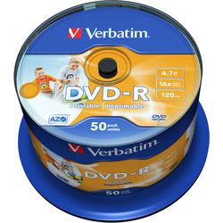 Broche DVD-R verbatim 43533 4,7 Go 16x 50 pièces