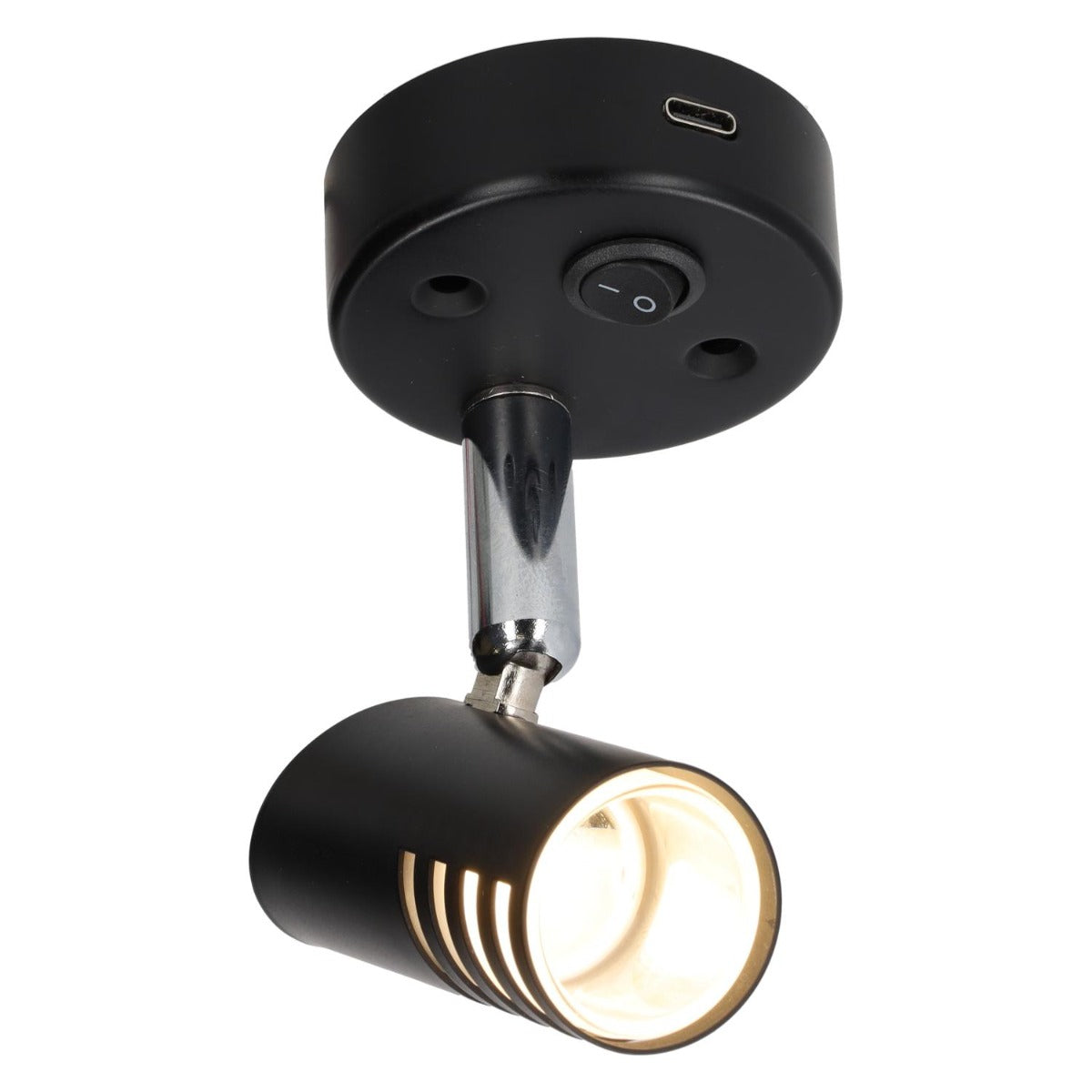 Spot en saillie Sao LED avec interrupteur et USB-C - noir - sans emballage de vente
