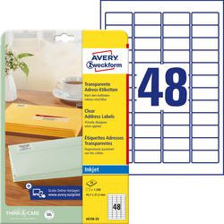 Etiquettes d'adresse à jet d'encre Avery 1 200 pièces blanches