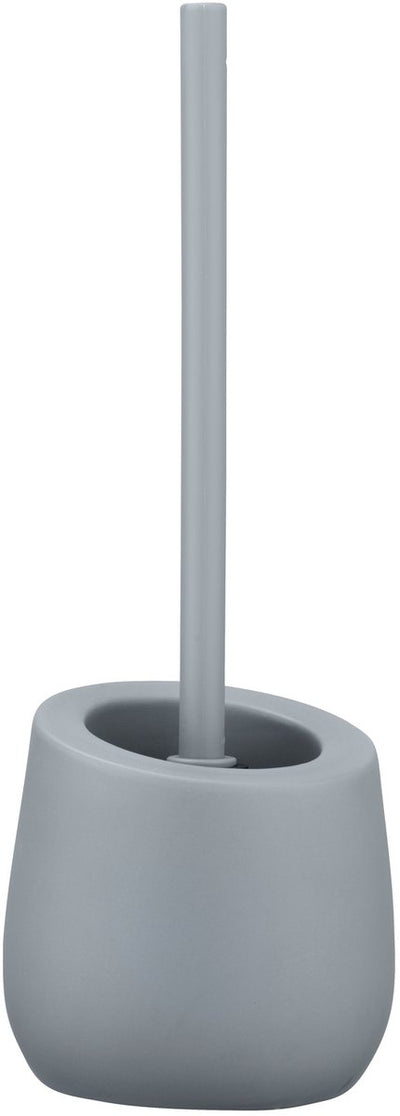 Wenko porte-brosse de toilette badi en céramique gris mat avec tête de brosse en silicone - brosse de toilette avec support - brosse de toilette avec support autoportante