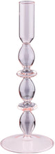 Arti casa bougeoir pour bougie de dîner - bougeoir décoration de la maison pour l'intérieur - ø9 x 24 cm - rose clair - verre