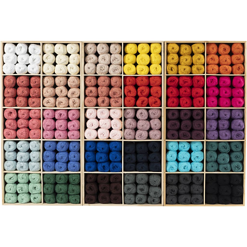 Fil de coton Creativ company, différentes couleurs, 360 pelotes 1 boîte