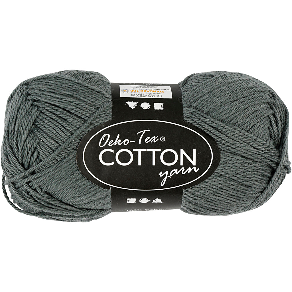 Fil de coton, gris, 50gr, 170m