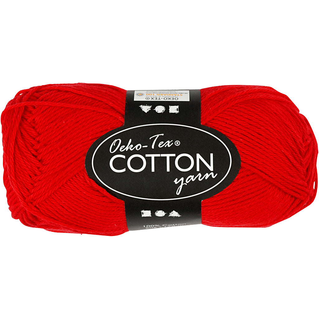 Fil de coton, rouge foncé, 50gr, 170m