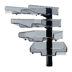 Base pivotante avec 4 corbeilles à courrier hansa capacité 3kg 15 cm noir