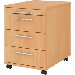 Caisson à tiroirs mobile Bach 3 tiroirs 42,8 x 56 x 59 cm hêtre verrouillage centralisé