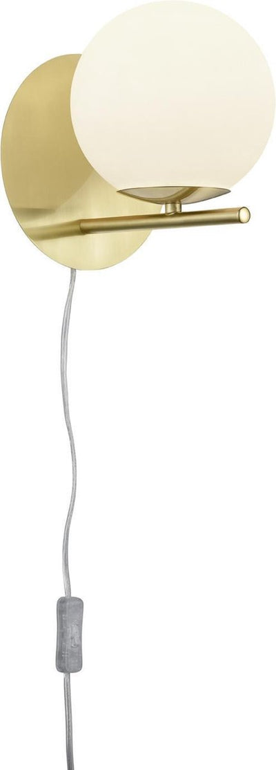 Trio pure - applique - laiton mat - excl. 1x e14 28w - verre blanc