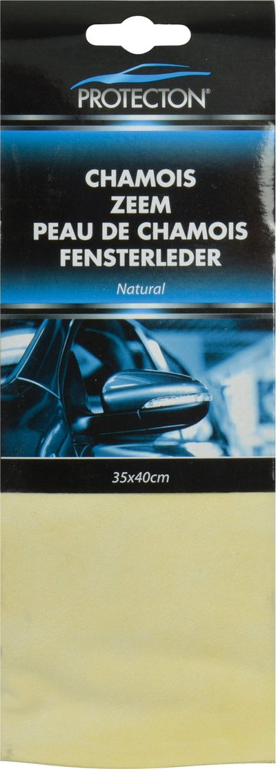 Chamois naturel Protecton grand - pour sécher les surfaces lavées sans laisser de traces - haut pouvoir absorbant - également pour usage domestique - 46x30cm