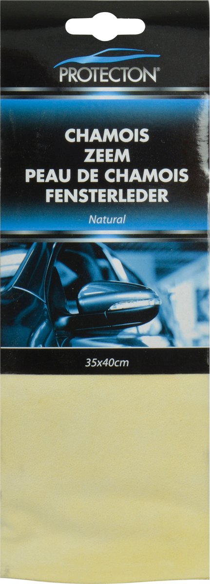 Chamois naturel Protecton grand - pour sécher les surfaces lavées sans laisser de traces - haut pouvoir absorbant - également pour usage domestique - 46x30cm
