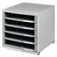 Commode han 1505 0 300x382x307mm gris clair 5 tiroirs ouverts de 50mm