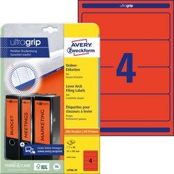 Étiquette de dos 4766 avery 61x192mm rouge 80 pièces