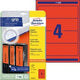 Étiquette de dos 4766 avery 61x192mm rouge 80 pièces