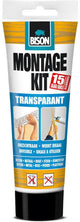 Kit de montage Bison tube transparent 250 g, colle de montage, haute résistance finale, intérieur et extérieur, élastique permanent, extra fort, facile à utiliser