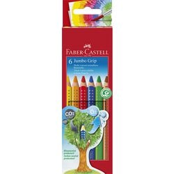 Crayons de couleur jumbo grip faber castell 110906 assortiment de couleurs 6 pièces