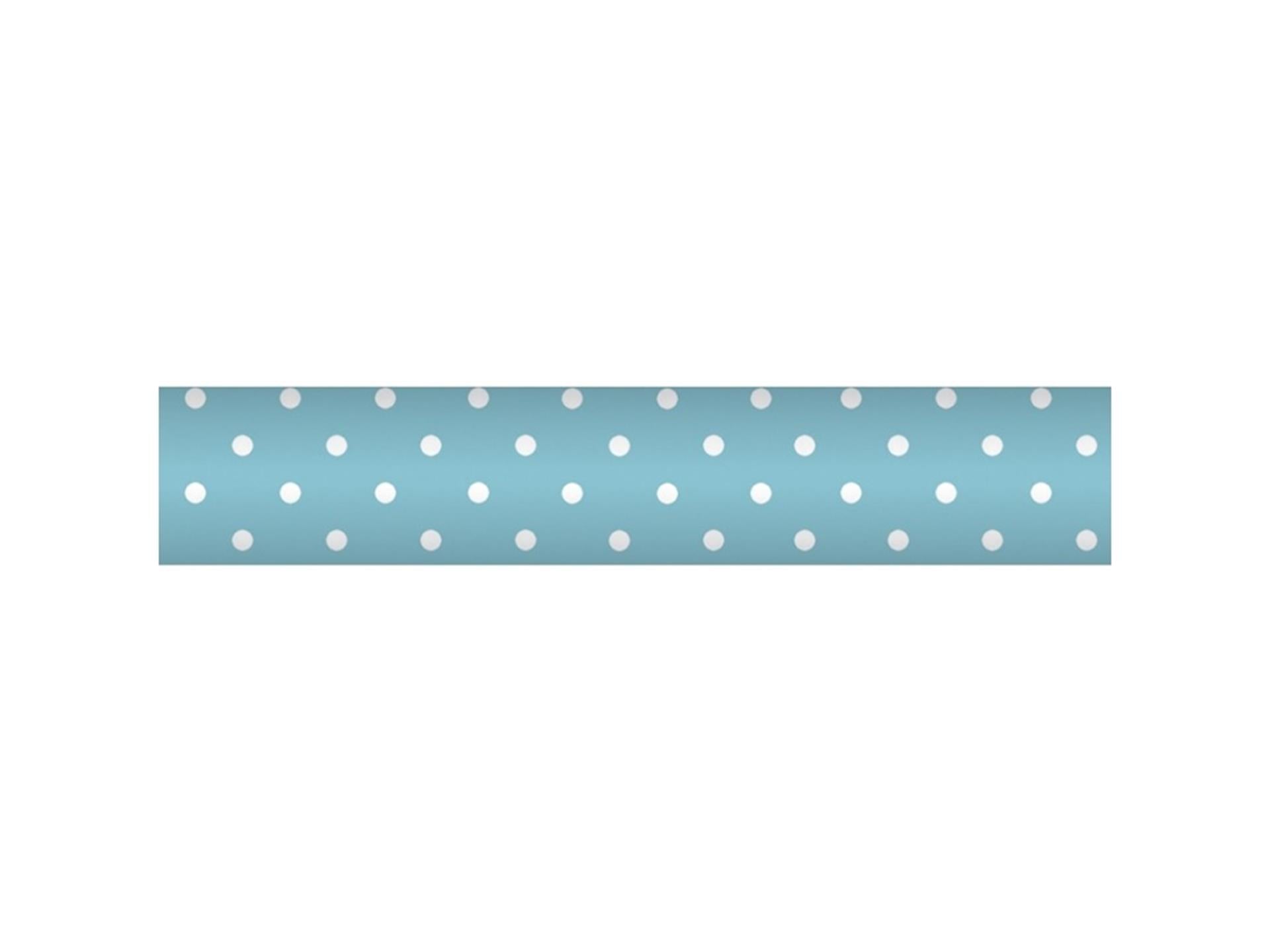 Papier damassé Wicotex 1,18x10m turquoise + pois