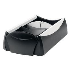 Plateau pour fiches VIP Delta Han noir argent avec pochette pour cartes de visite