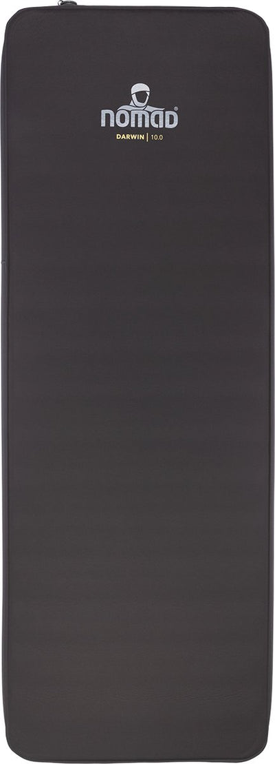 Nomad® darwin 10.0 | matelas de couchage autogonflant | 198x68 | gris foncé | 10 cm d'épaisseur | mise en forme du corps | camping confortable | avec housse