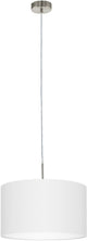 Eglo Pasteri - suspension - 1 lumière - ø38 cm - nickel mat - blanc