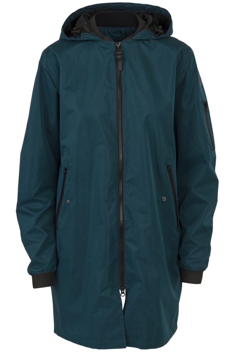Puch imperméable bomber long urbain extérieur dames vert d'eau profonde