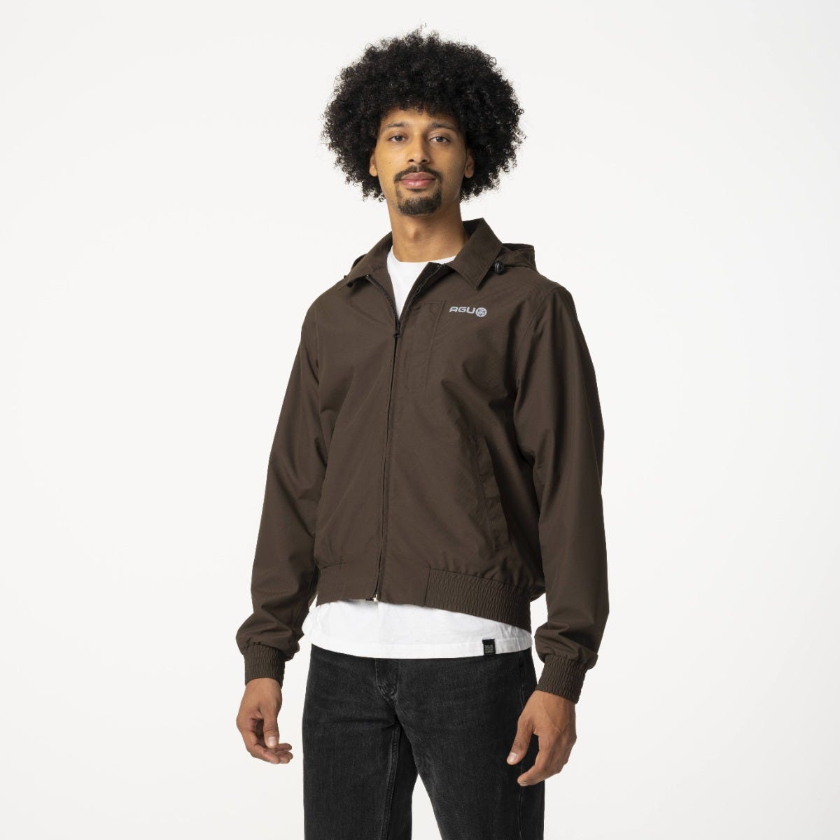 Veste de pluie bomber en sergé pour hommes, urbain et extérieur, café moulu