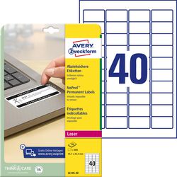 Etiquettes antifraude avery l6145-20 adhésif permanent