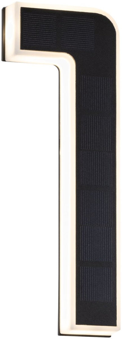Éclairage solaire de numéro de maison à LED Paulmann avec plaque d'immatriculation. batterie remplaçable numéro 1 ip44 3000k 6lm noir