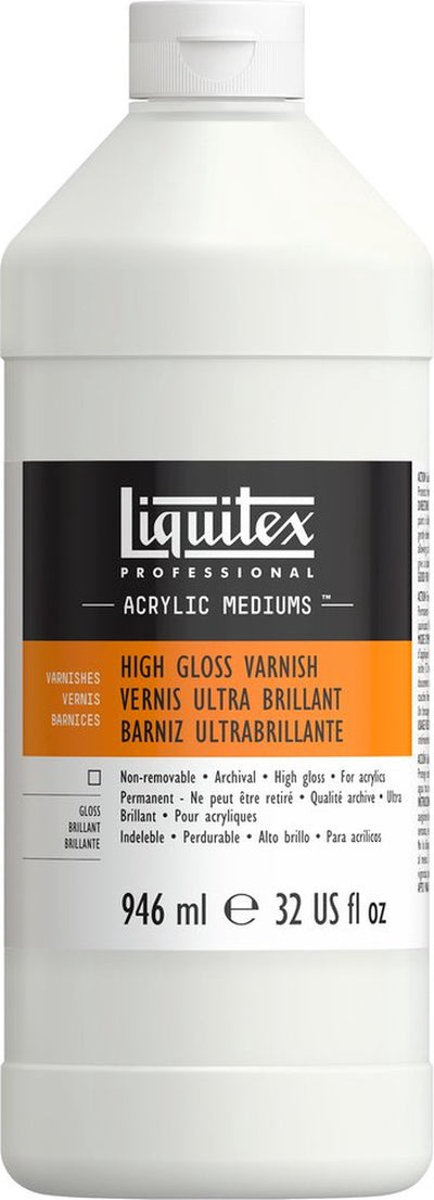 Liquitex 126632 vernis professionnel brillant 946 ml – vernis acrylique brillant | Protection UV | ne jaunit pas | pour peinture acrylique - vernis brillant